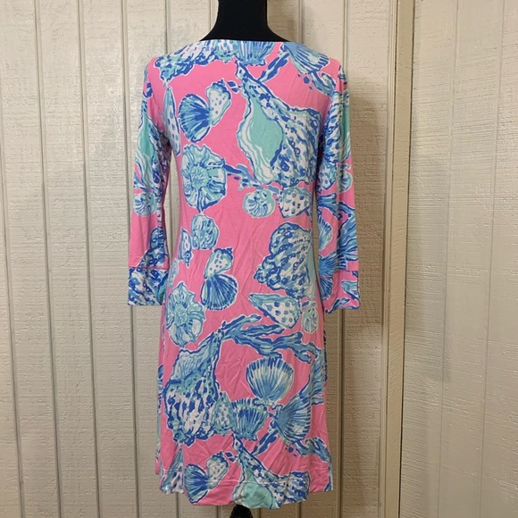 Lilly Pulitzer Sophie dress is pink blue pout barefoot princess, size small. - Picture 4 of 6